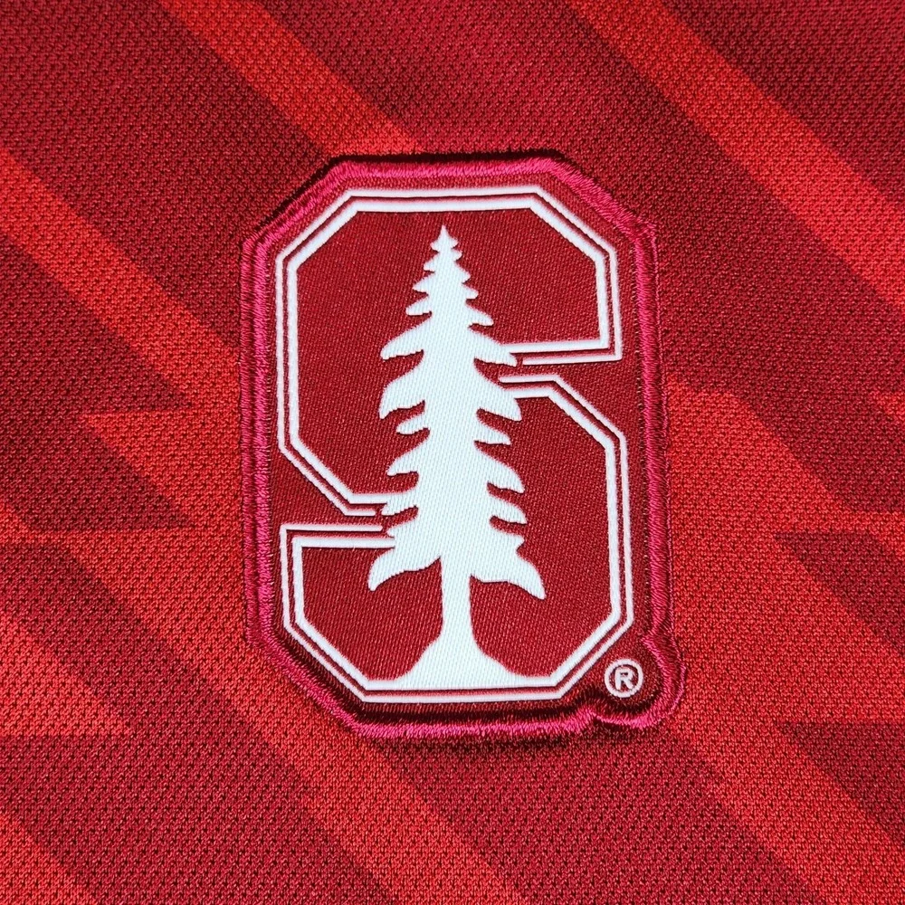 Stanford Cardinal Embroidered Polo Golf Shirt Mens XXL Red Nike Dri-Fit Athletic